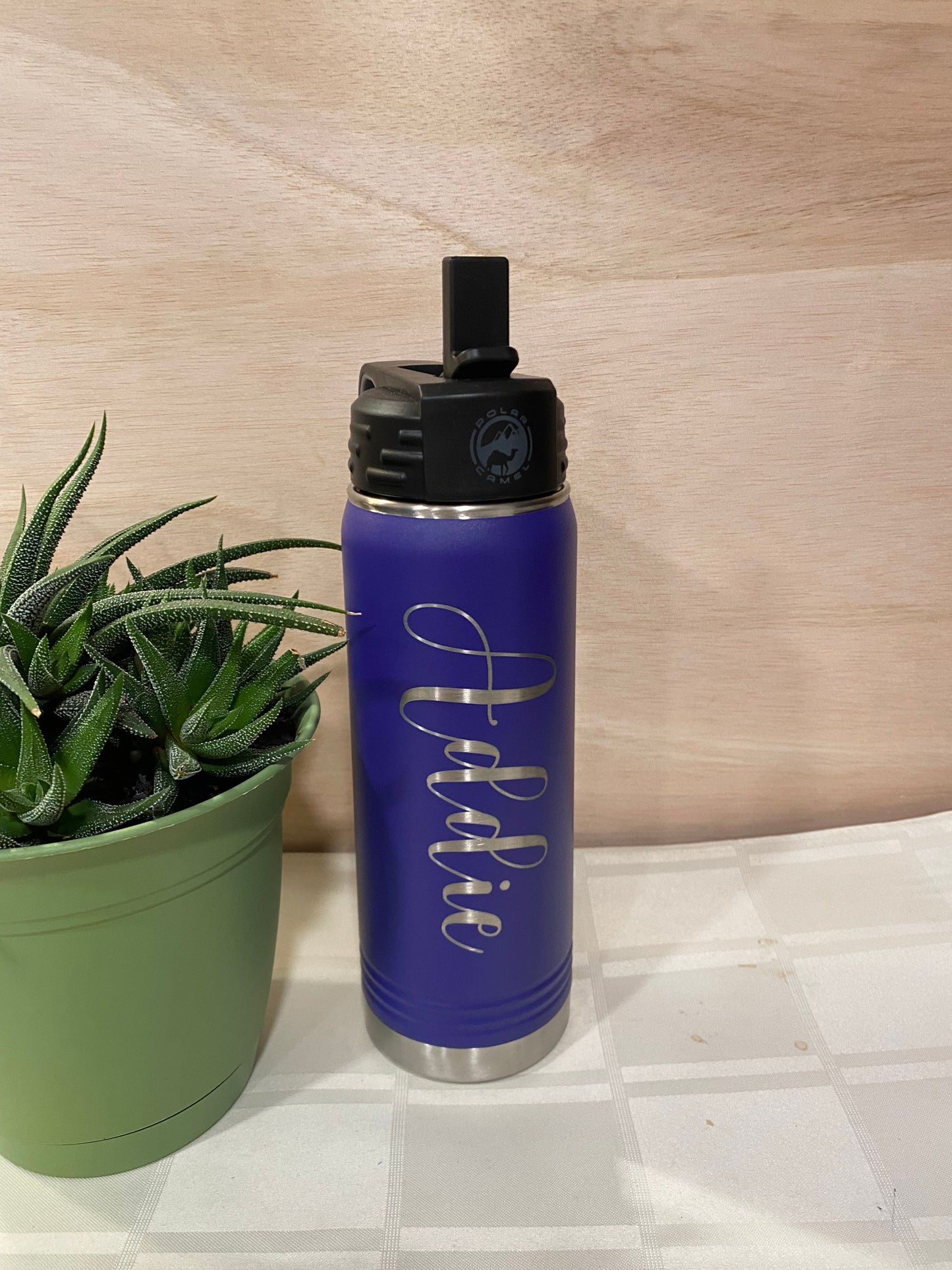20 oz Personalized Straw Lid Water Bottle