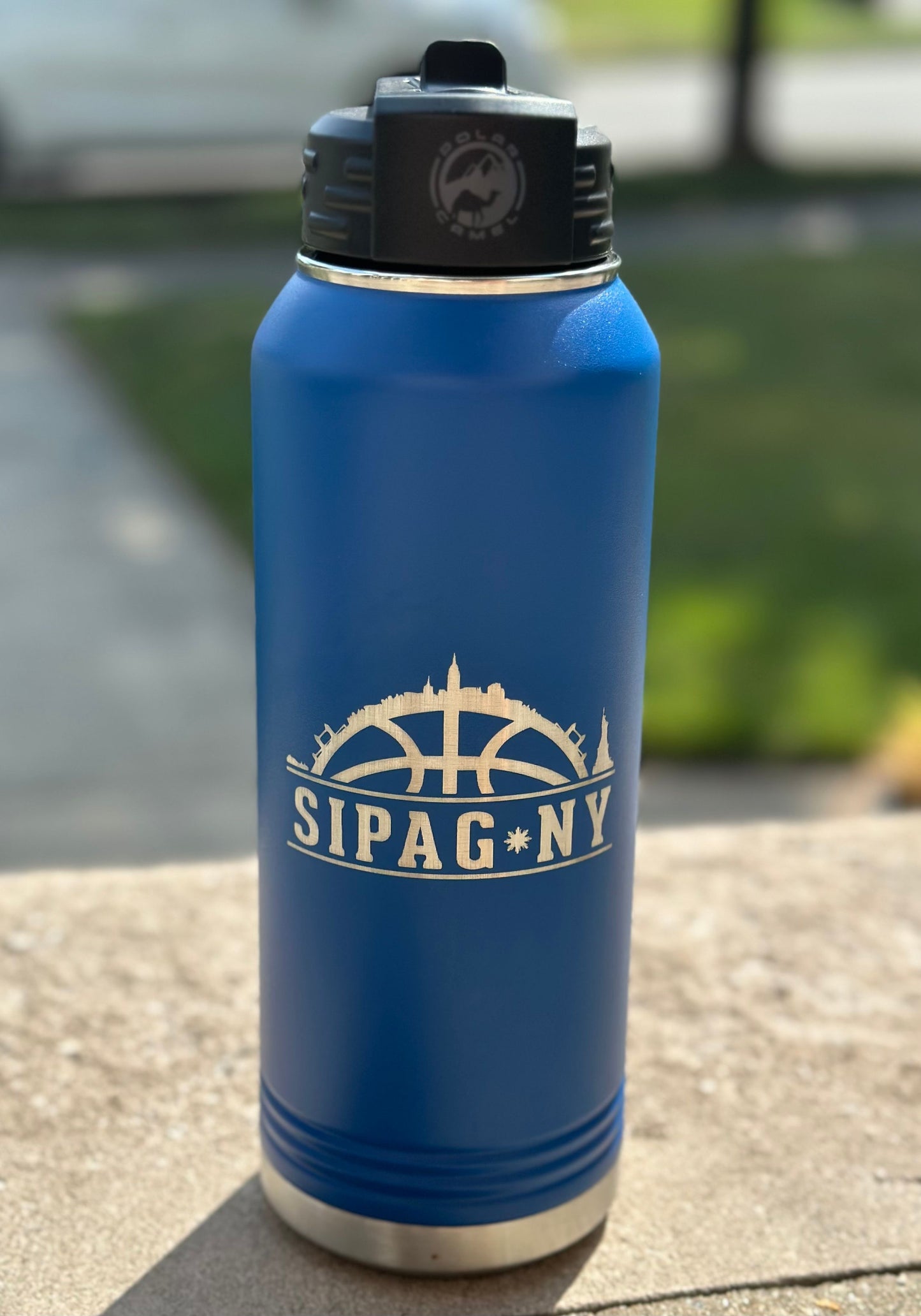 32oz SIPAG-NY Water Bottles; front and back engraving
