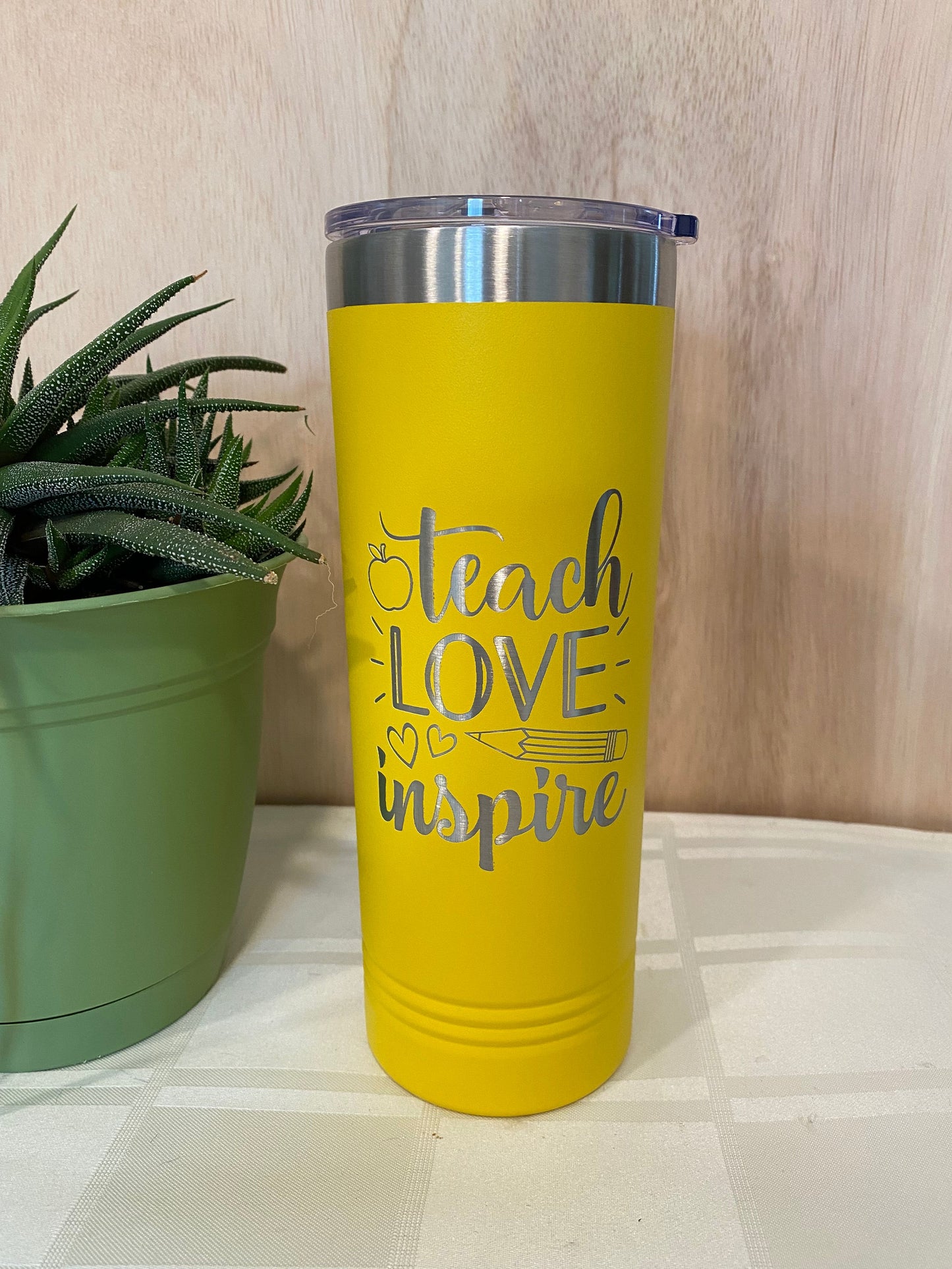 "Teach Love Inspire" Skinny Tumbler for Teachers