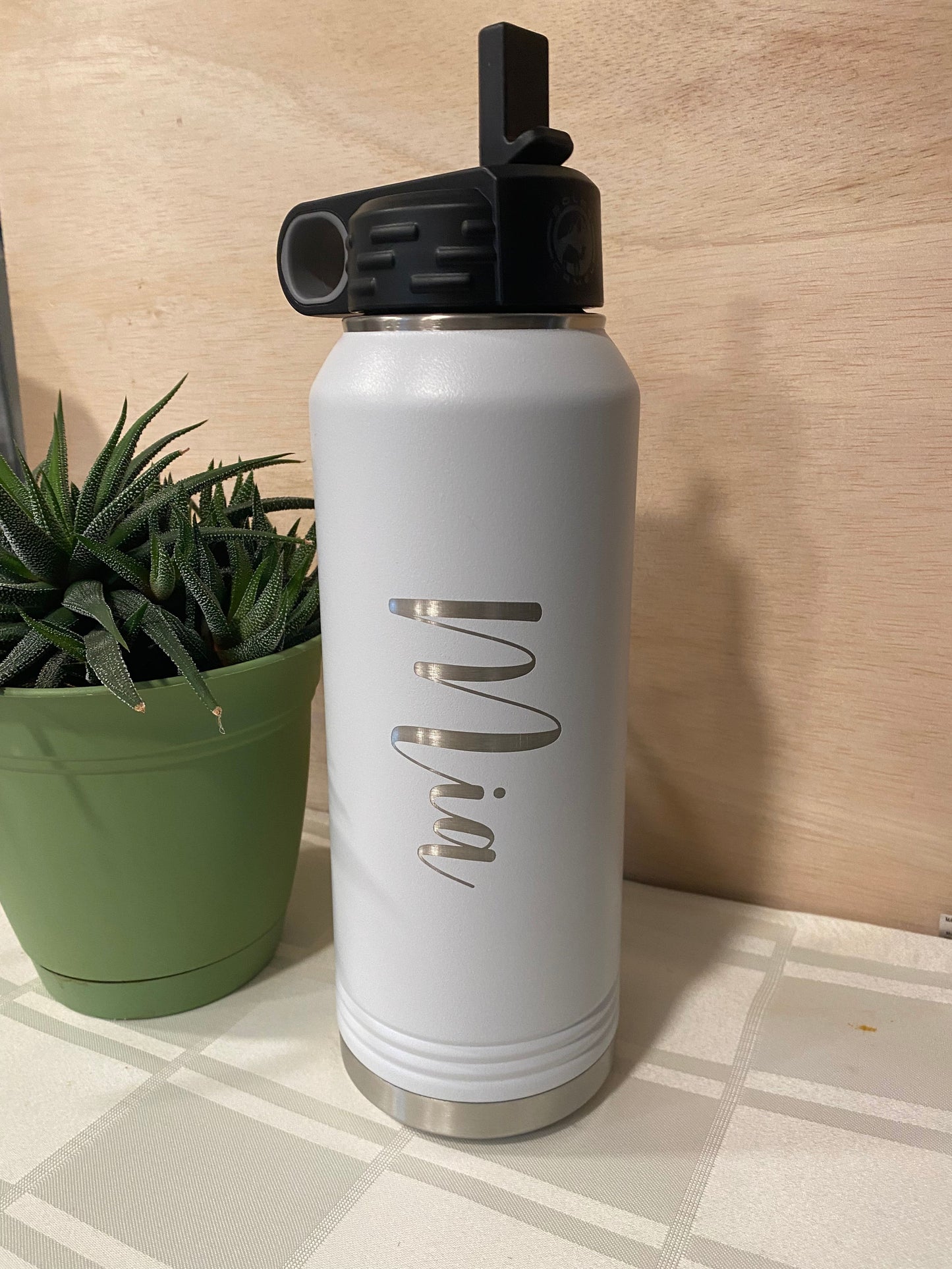 32 oz Personalized Water Bottle with Straw Lid
