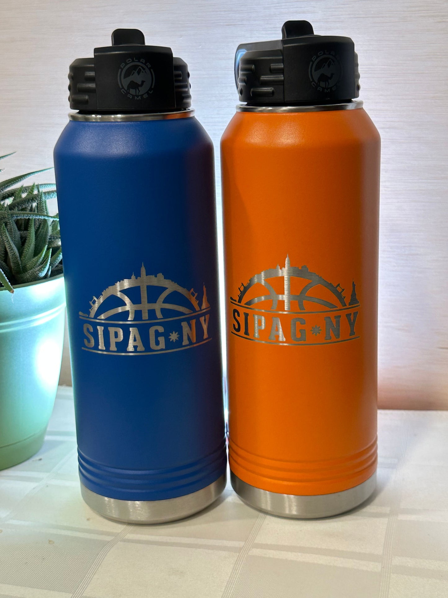 32oz SIPAG-NY Water Bottles; front and back engraving