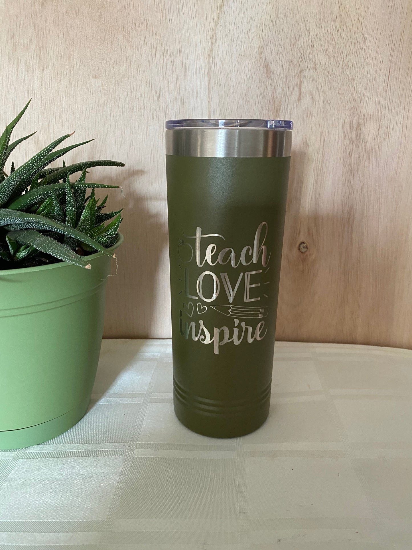 "Teach Love Inspire" Skinny Tumbler for Teachers