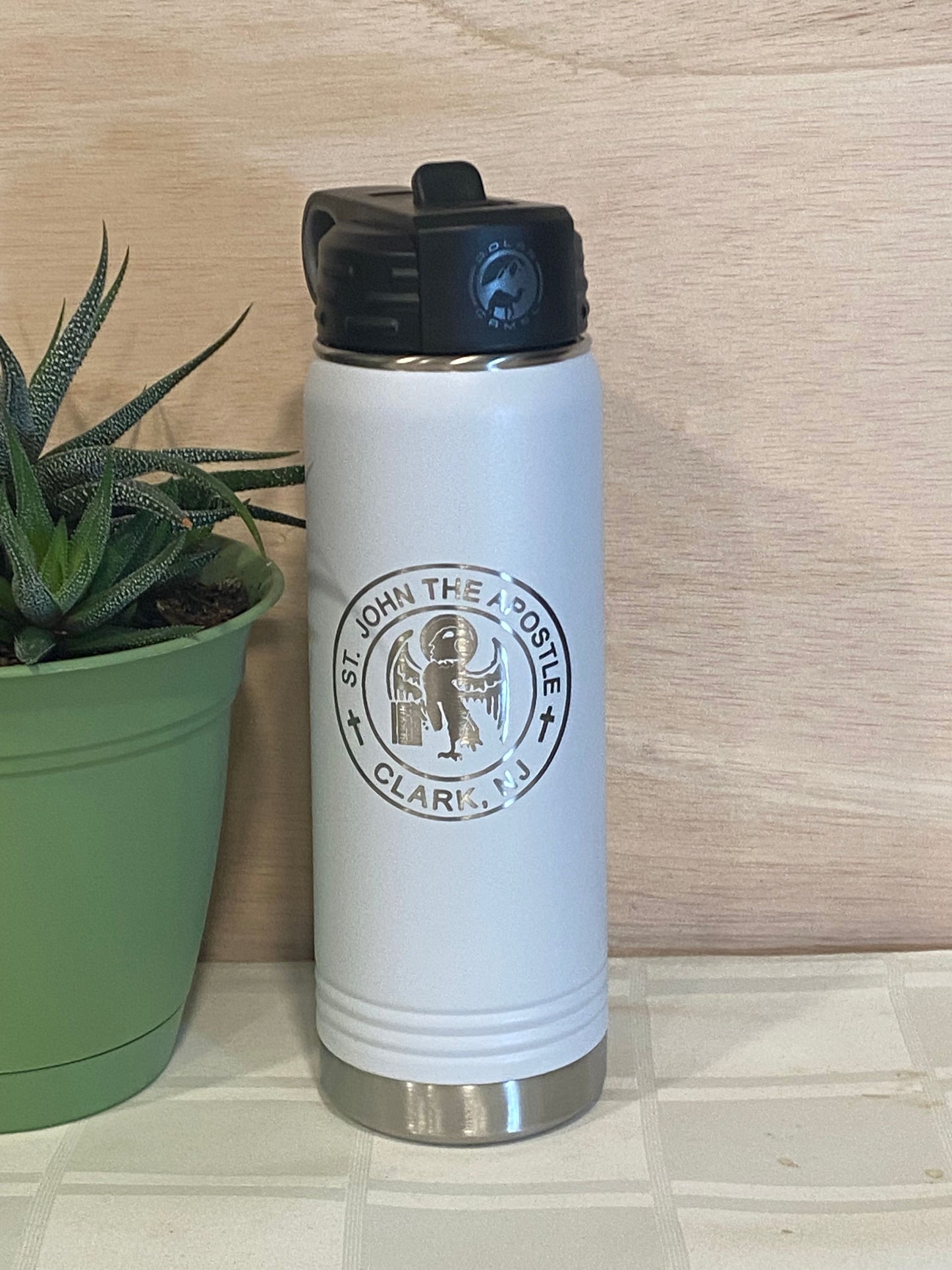 20 oz Water Bottle with St. John the Apostle logo