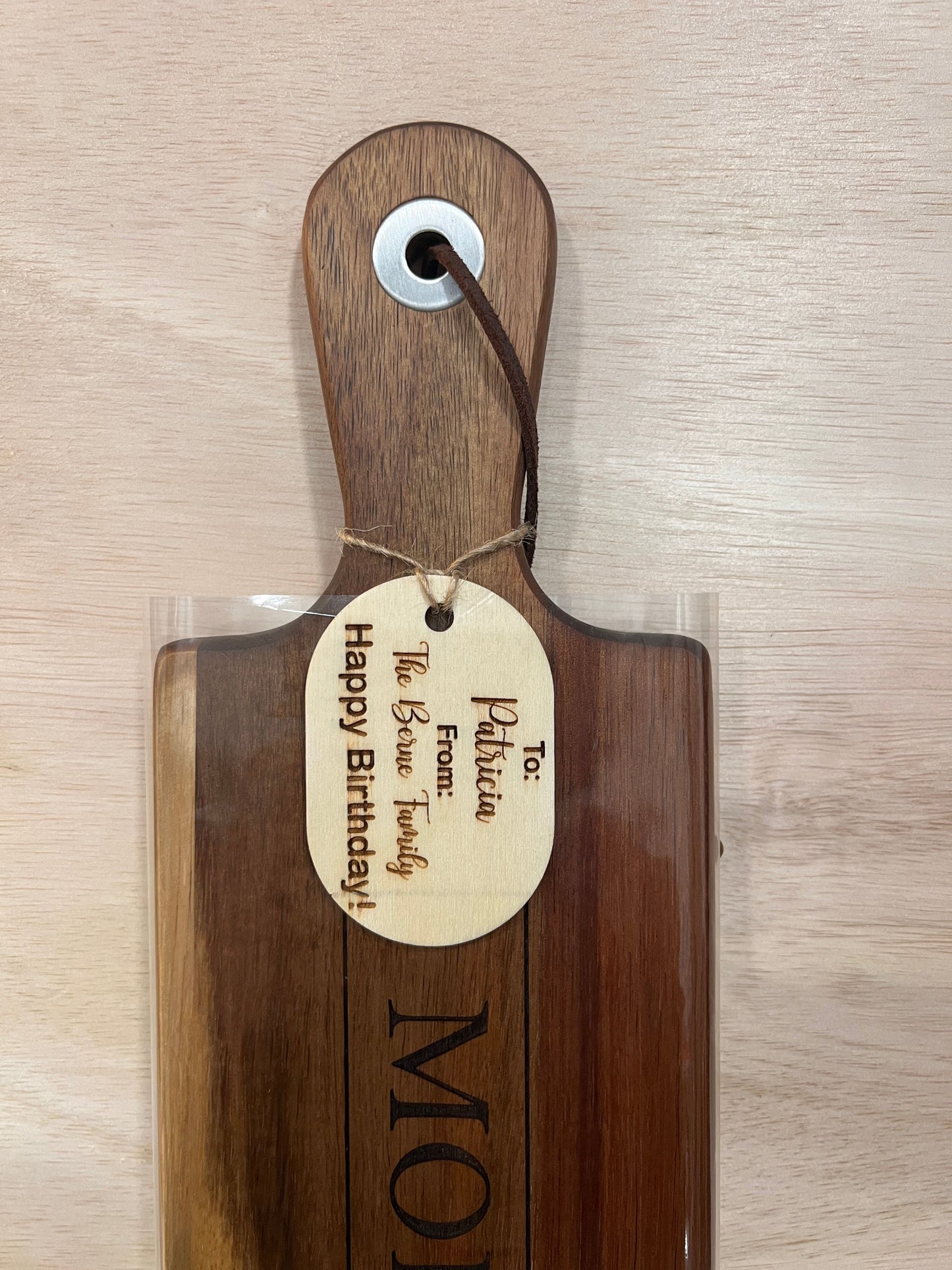 Personalized Oval Wooden Gift Tag