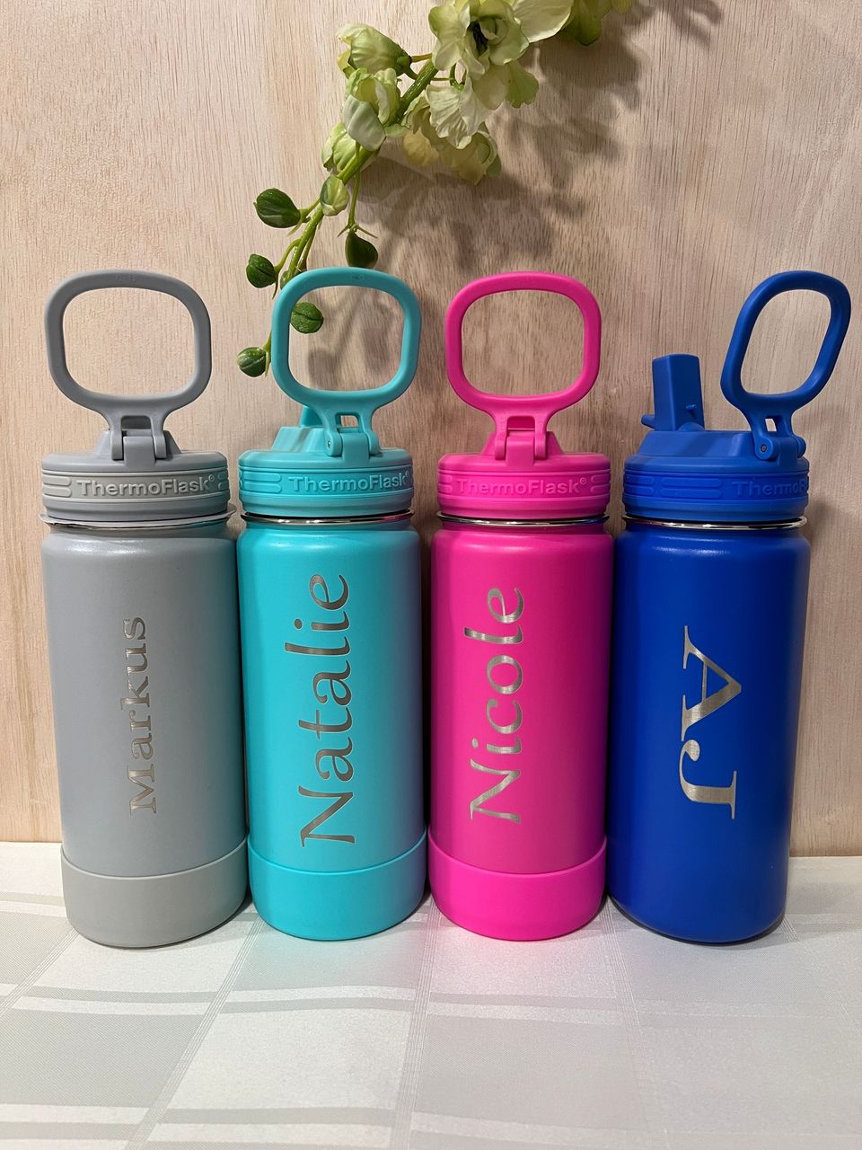 16 oz Personalized Flip Straw Water Bottle