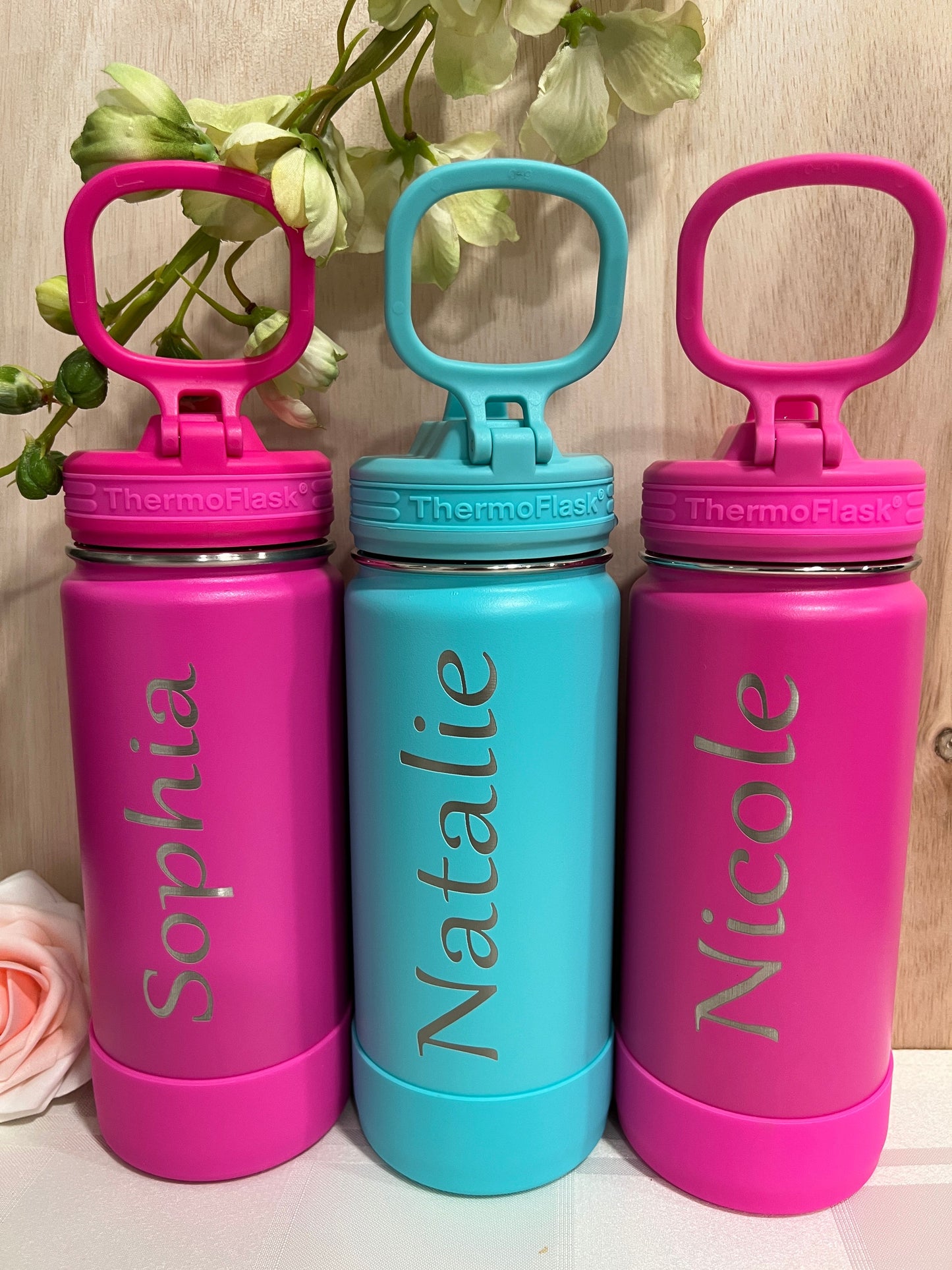 16 oz Personalized Flip Straw Water Bottle