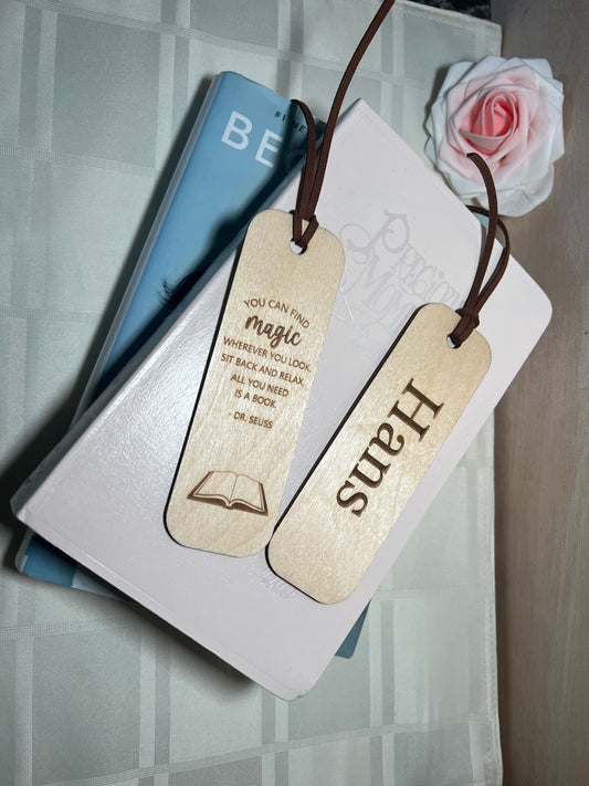 Personalized Bookmark with Quote; Two Sides Engraving