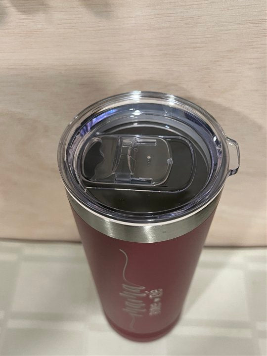 22 oz Personalized Skinny Drink Tumbler with Slider Lid ; Two Line Engraving