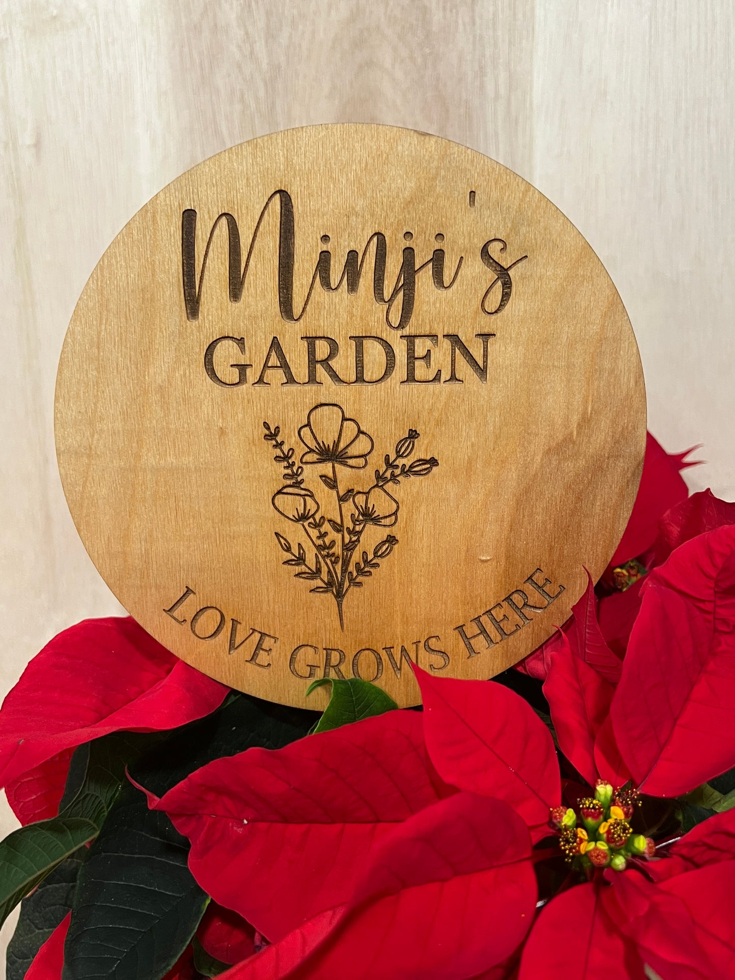 Personalized Planter Stick with Wildflower Engraving