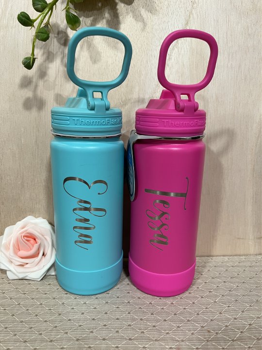 16 oz Personalized Flip Straw Water Bottle