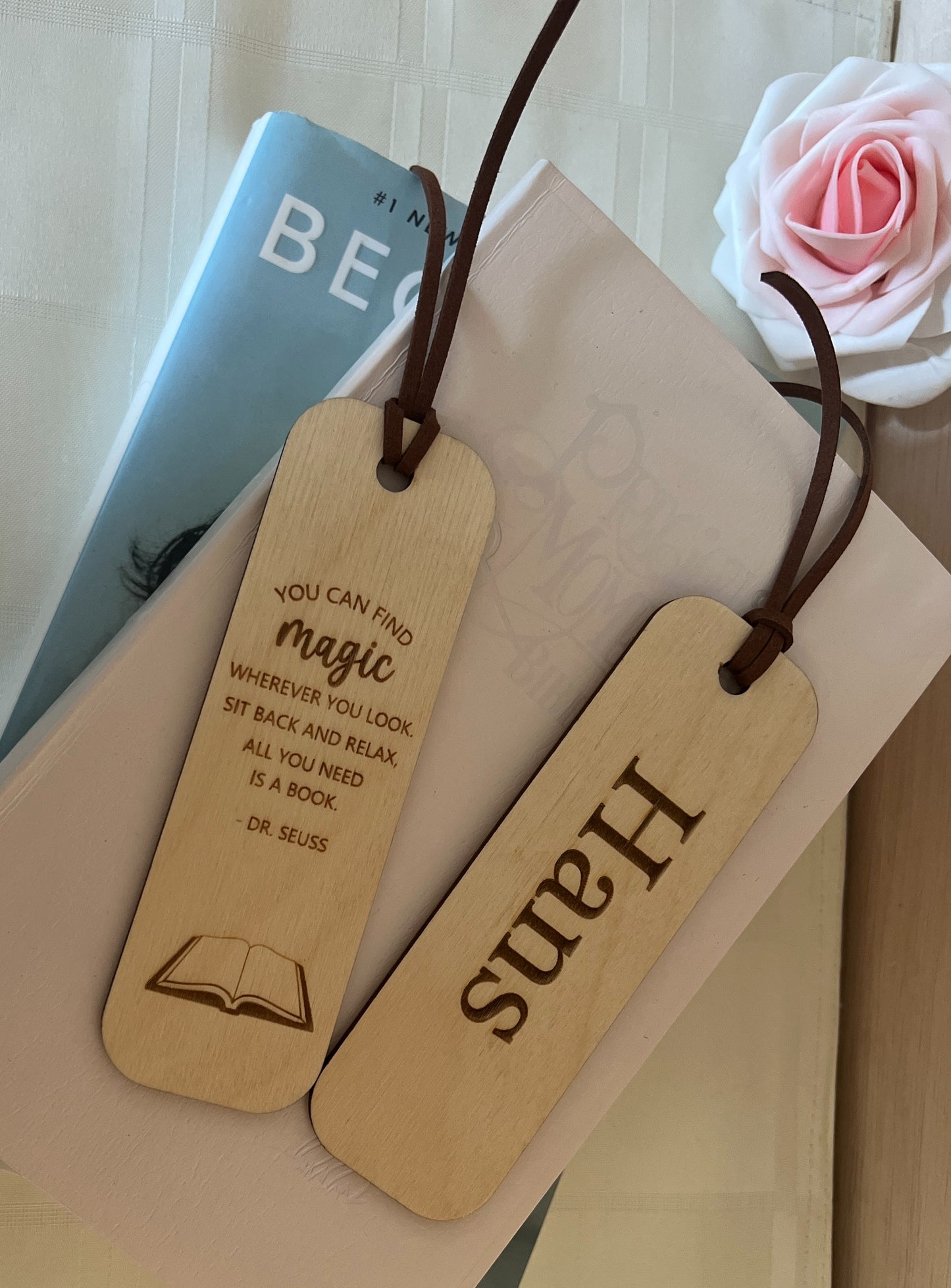 Personalized Bookmark with Quote; Two Sides Engraving
