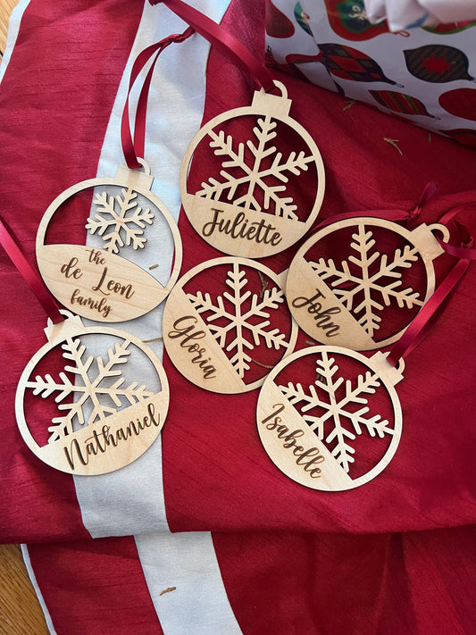 Set of 6 Personalized Christmas Ornaments