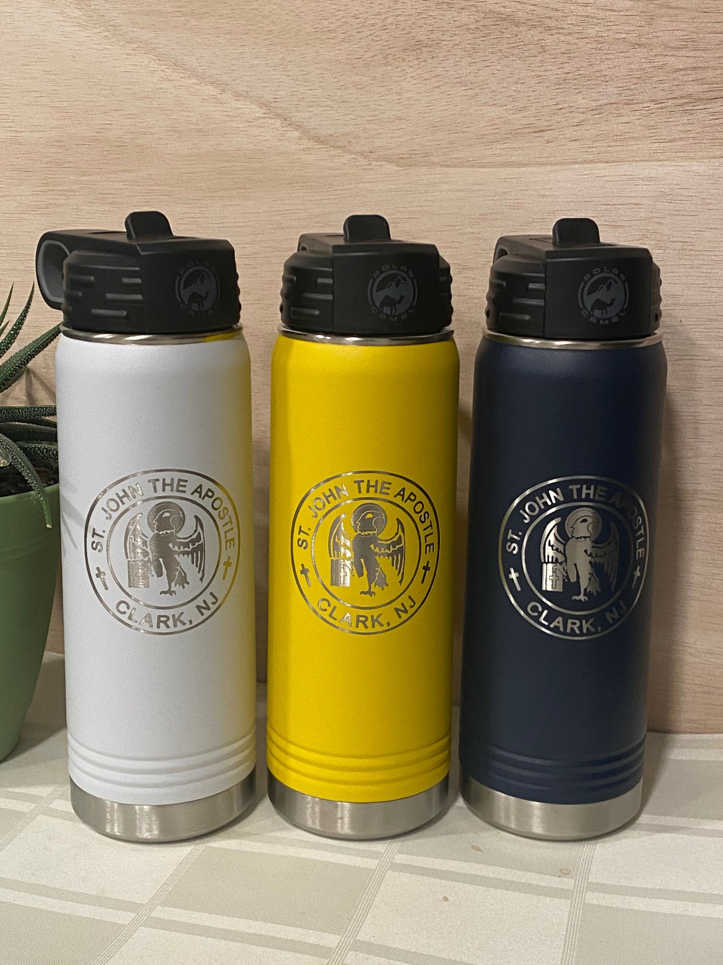 20 oz Water Bottle with St. John the Apostle logo