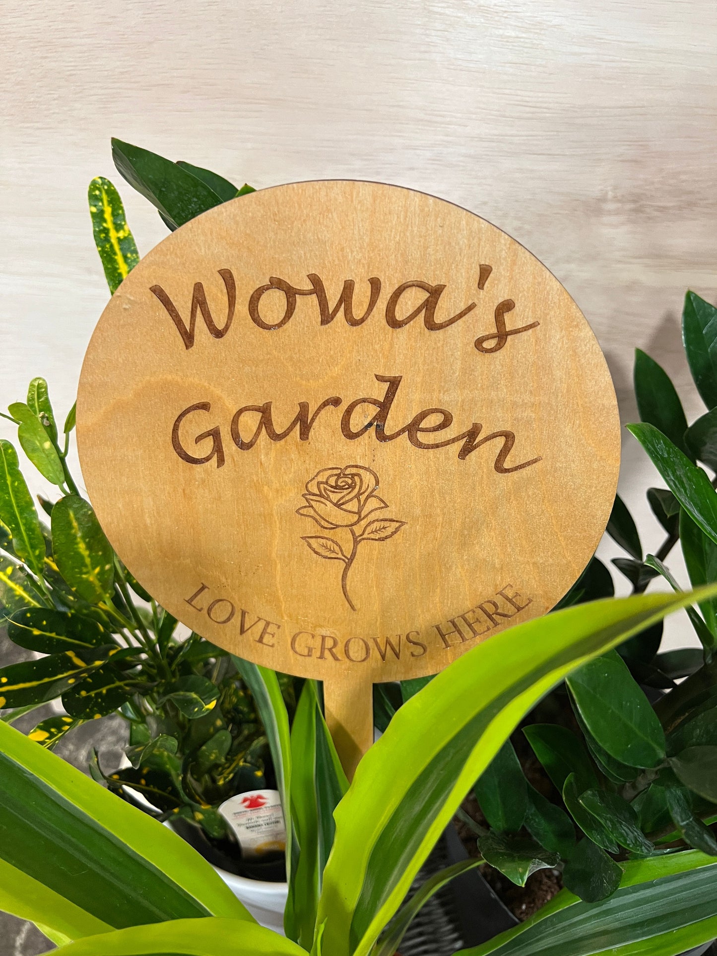 Planter Stick with Rose