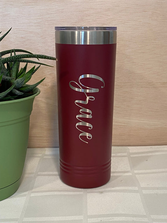22 oz Skinny Tumbler One Line Engraving
